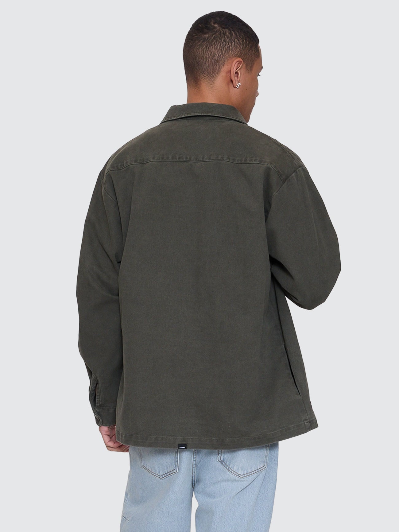 Against All Odds Cropped Overshirt - Oil Green | Thrills Co.