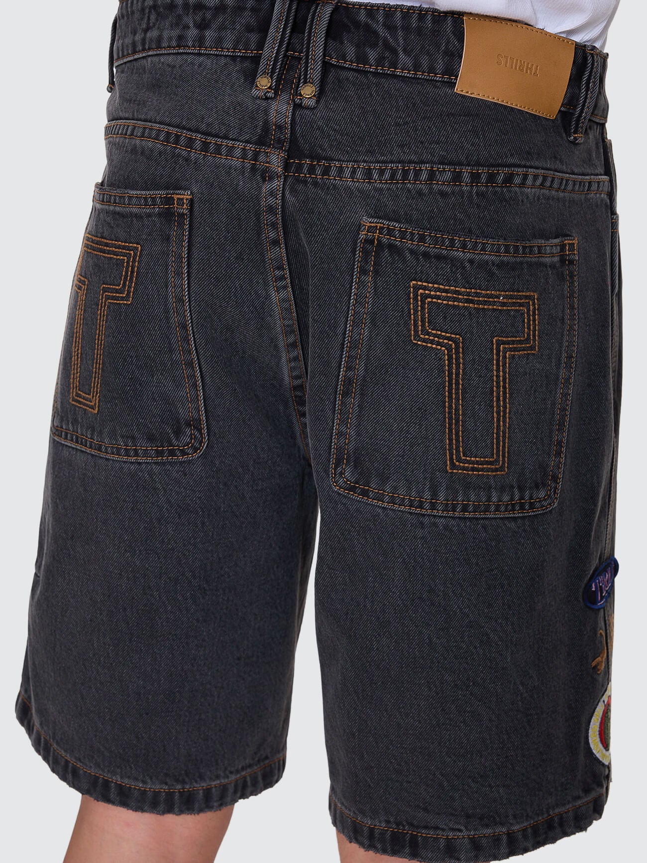 Against All Odds Mid Slacker Relaxed Long Denim Short - Ash Black 26