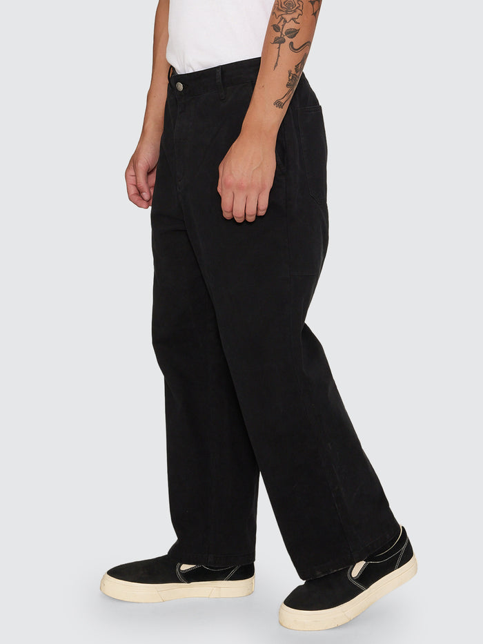 Stagger Big Slacker Cropped Pant - Black