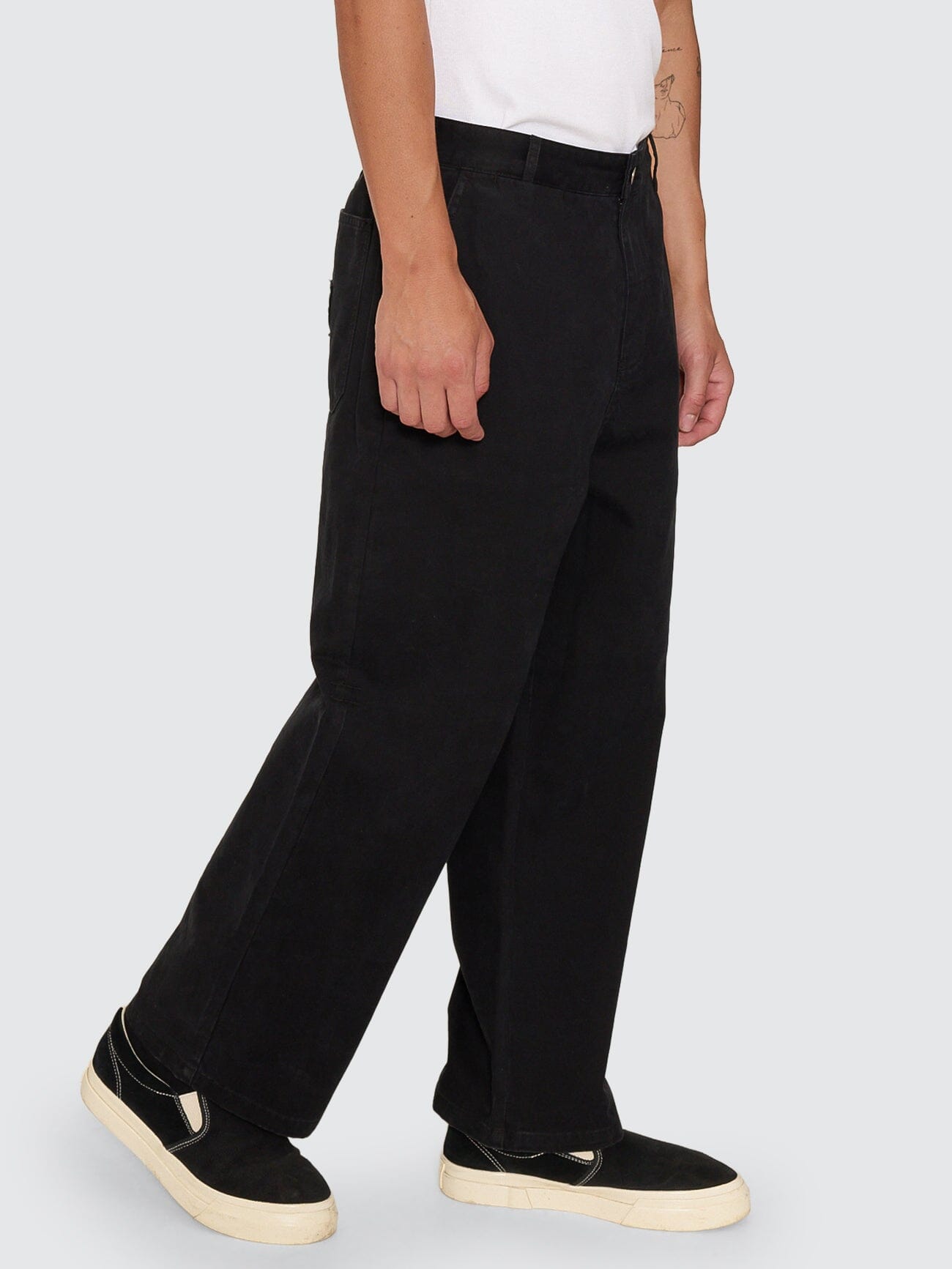 Stagger Big Slacker Cropped Pant - Black