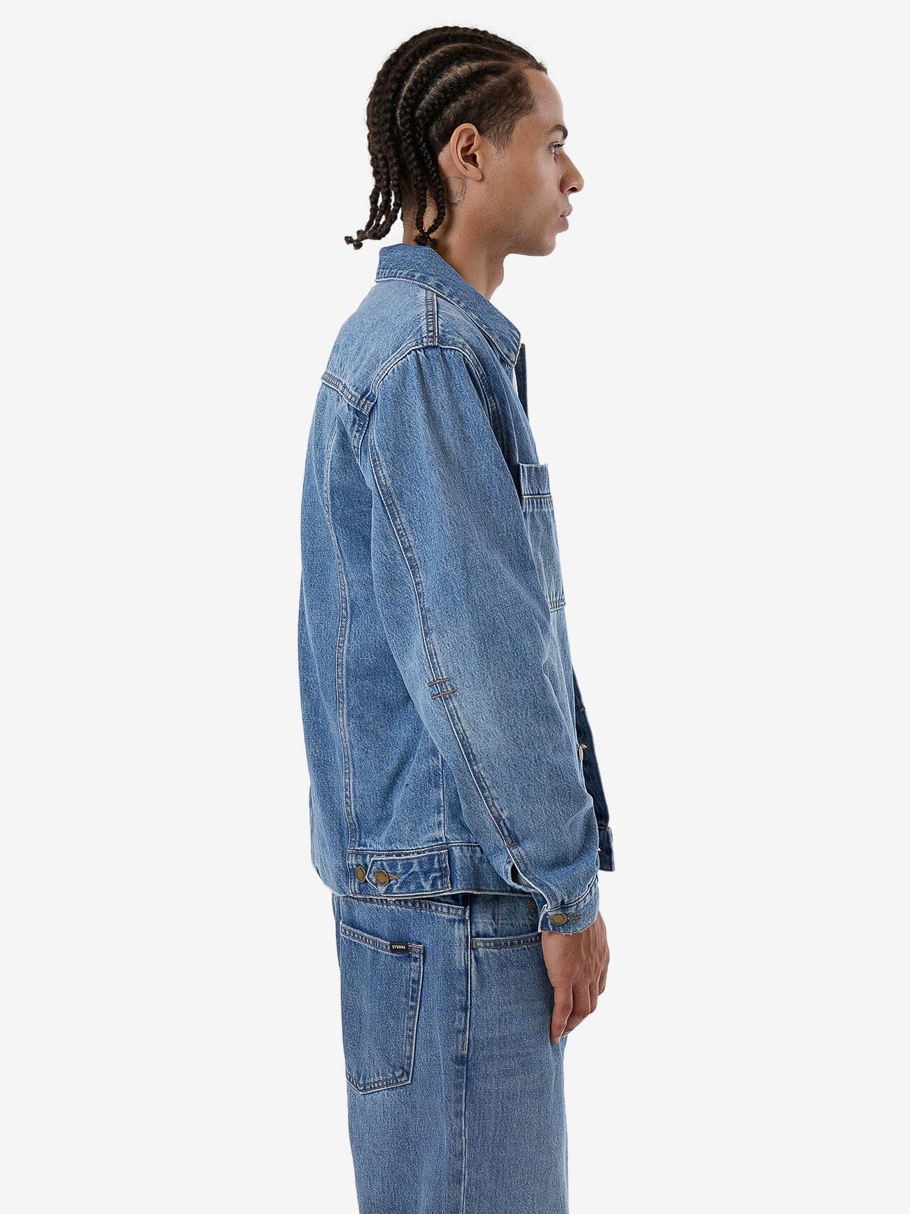 Dark wash oversized denim jacket hotsell