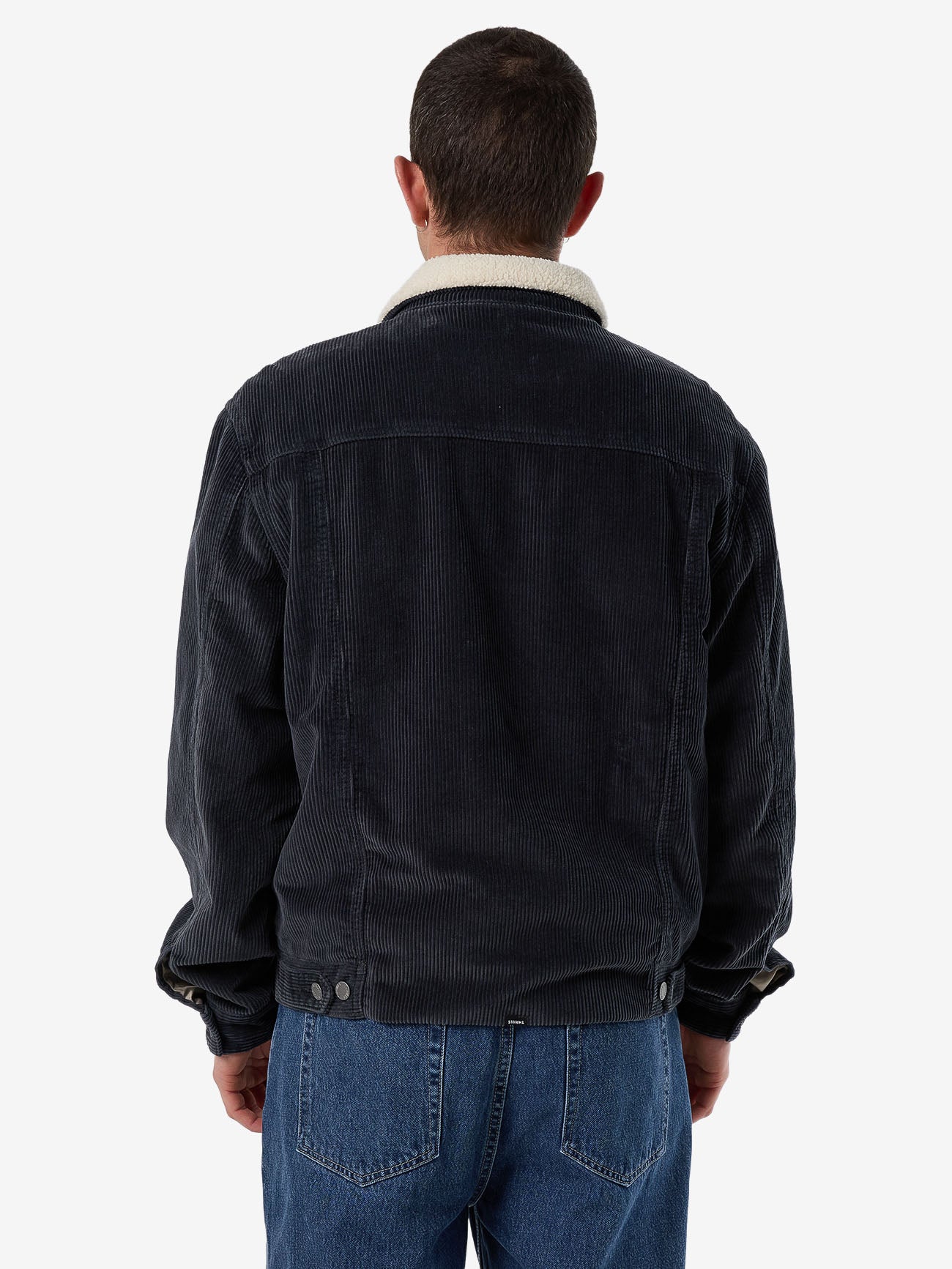 Oversized Sherpa Wanderer Cord Jacket - Ebony