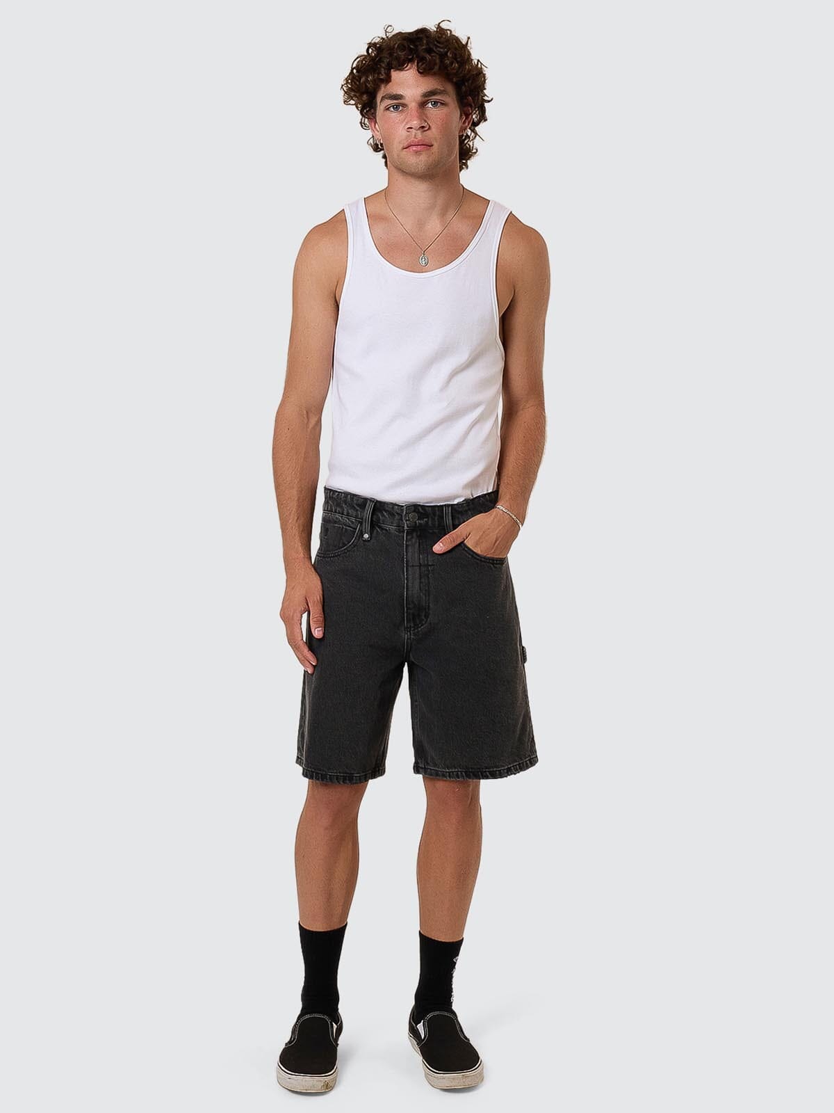 Slacker Denim Short - Ash Black 26