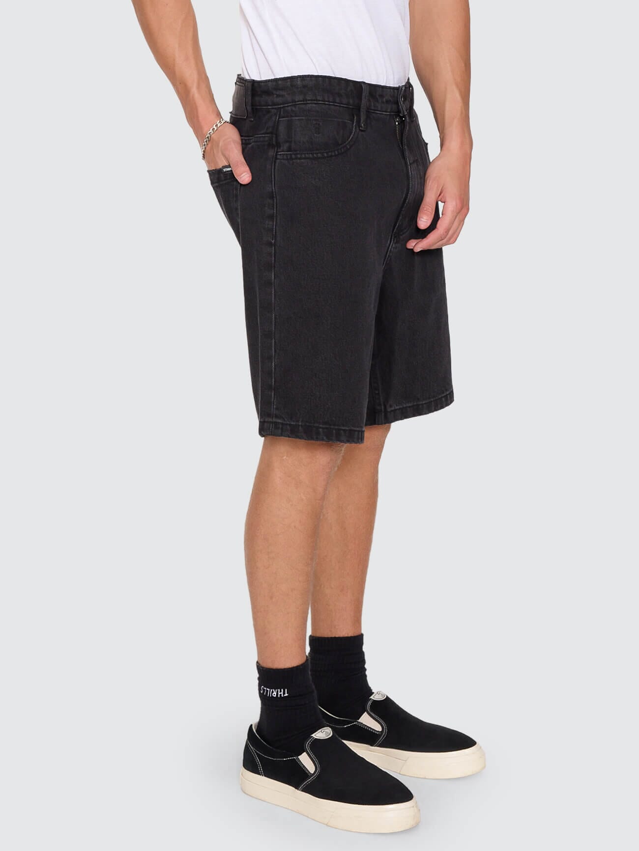 Slacker Denim Short - Aged Black 28