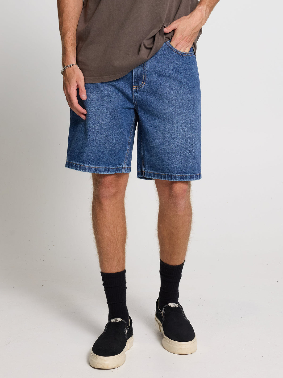 Slacker Relaxed Denim Short - Darker Dust Blue 26