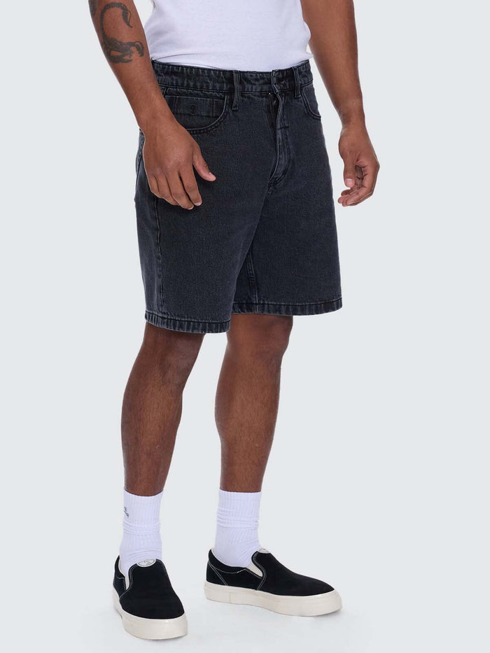 Slacker Relaxed Denim Short - Ebony 26