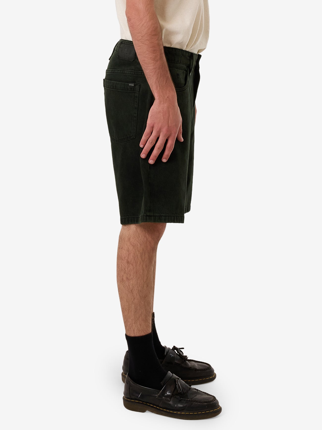 Slacker Denim Short - Oil Green - Black 28