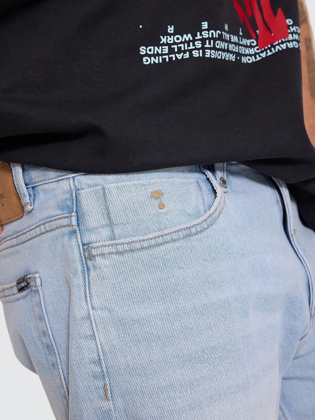 Bones Denim Short - Light Ash Blue 28
