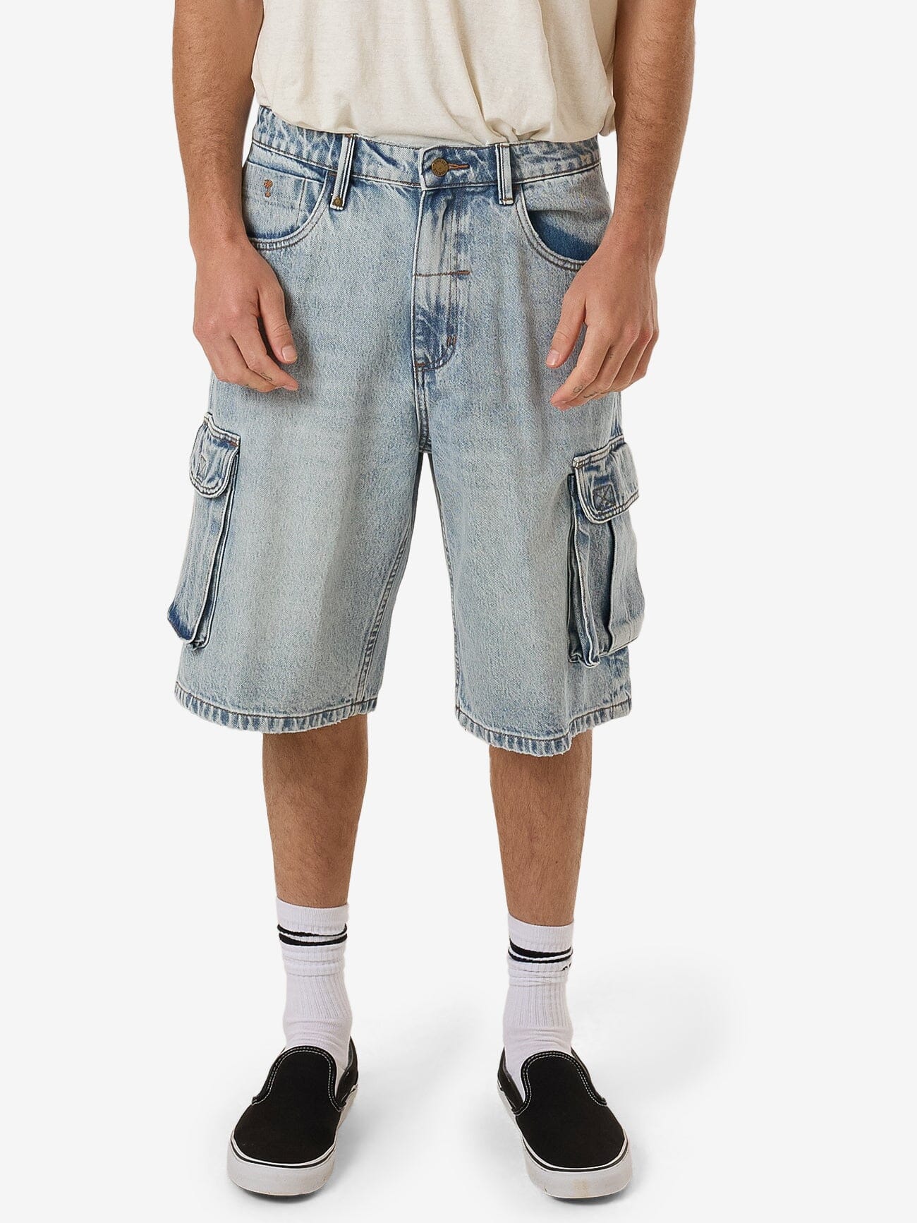 Big Slacker Denim Cargo Short - Tainted Blue 26