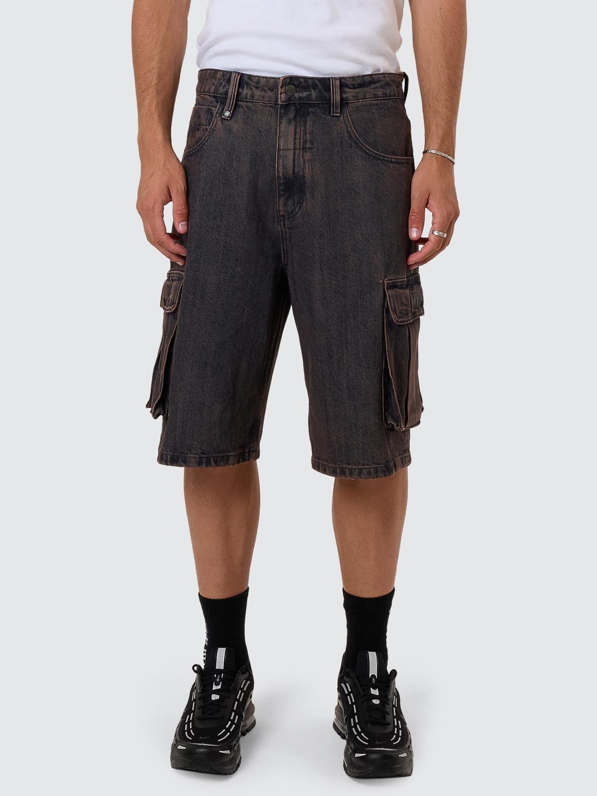 Big Slacker Denim Cargo Short - Berry Black 26