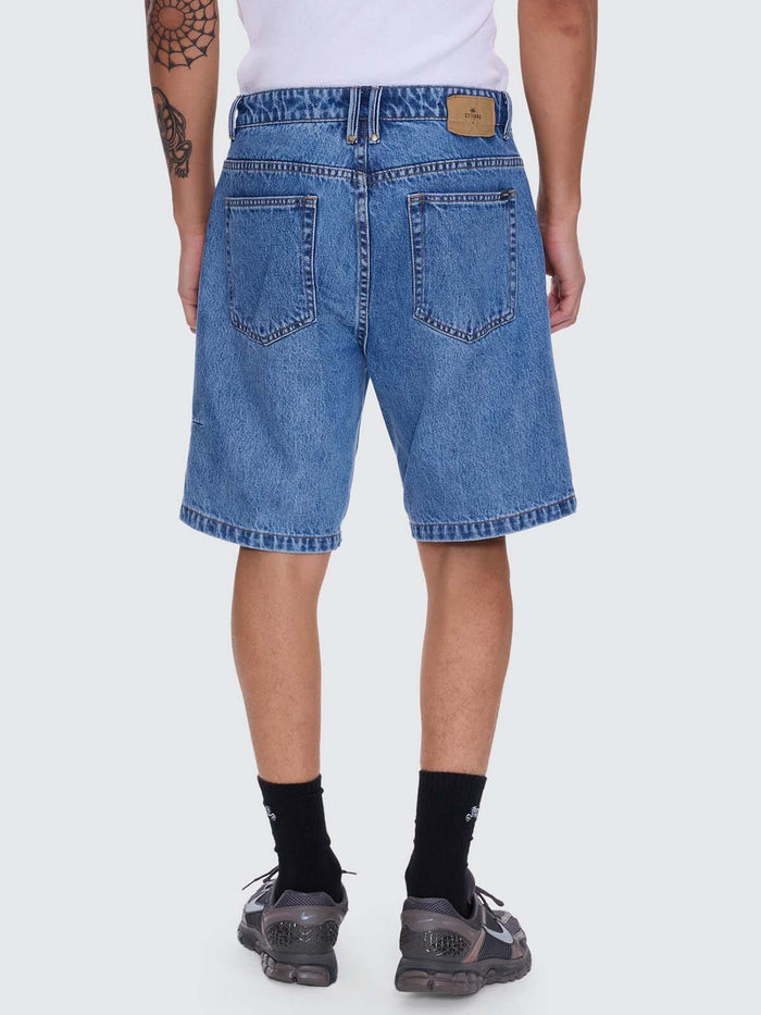 Mid Slacker Relaxed Long Denim Short - Deep Vintage Blue 26