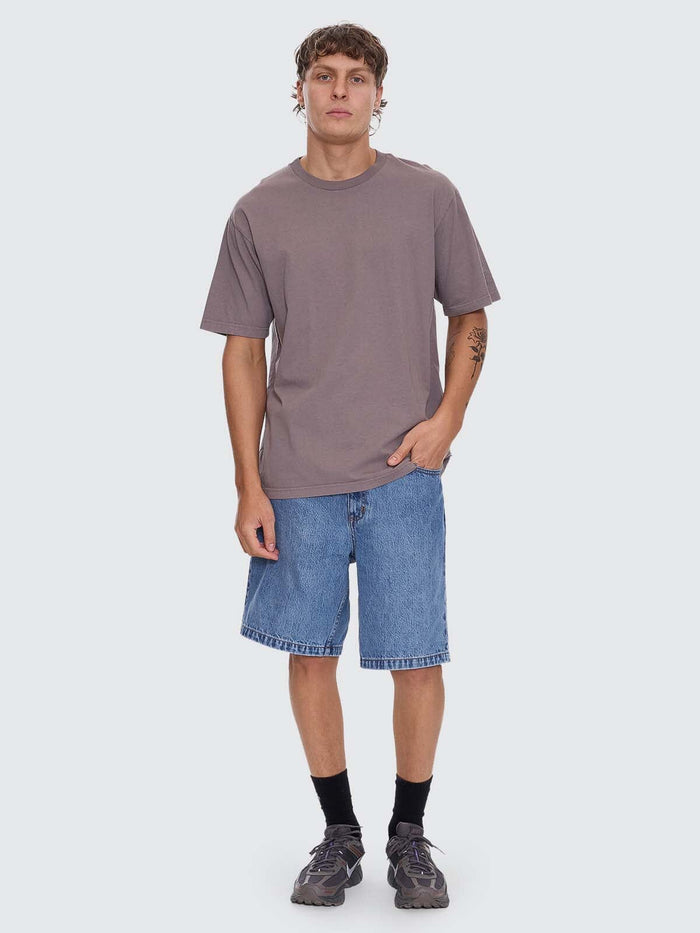 Mid Slacker Relaxed Long Denim Short - Deep Vintage Blue 26