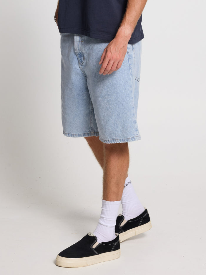 Mid Slacker Relaxed Denim Short - Serenity Blue 26