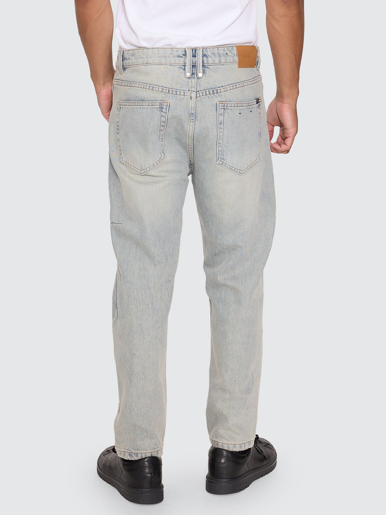 Chopped Straight Cropped Denim Jean - Light Granite Blue