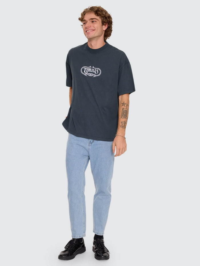 Chopped Straight Cropped Denim Jean - Ageless Blue 28