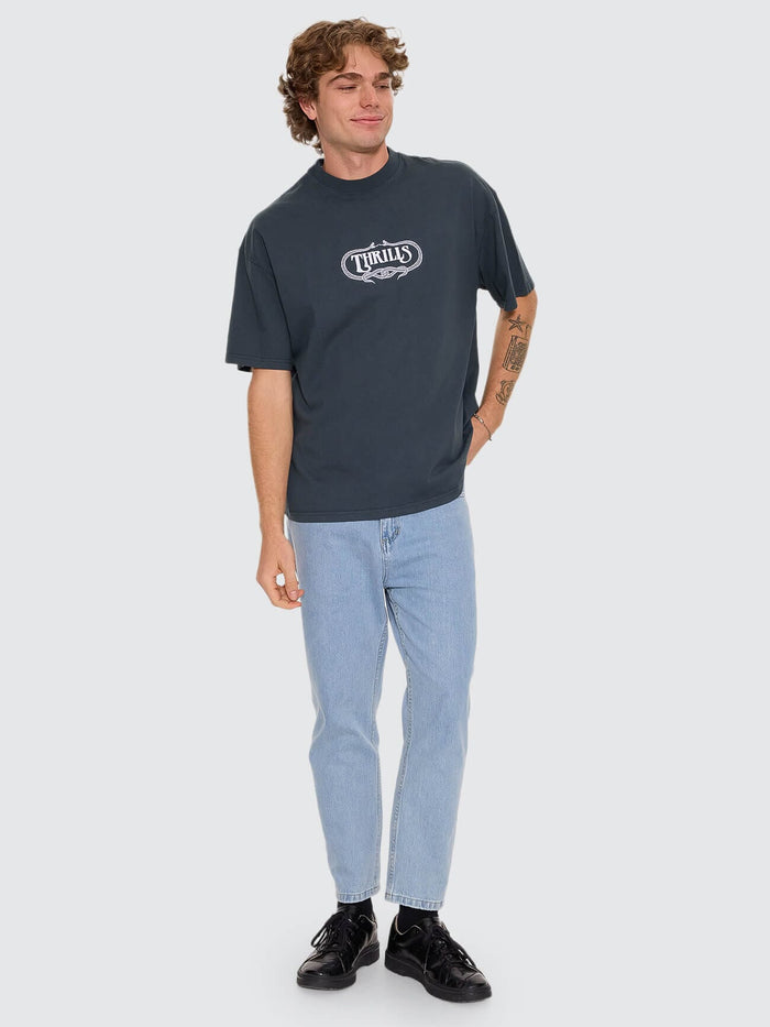 Chopped Straight Cropped Denim Jean - Ageless Blue 28