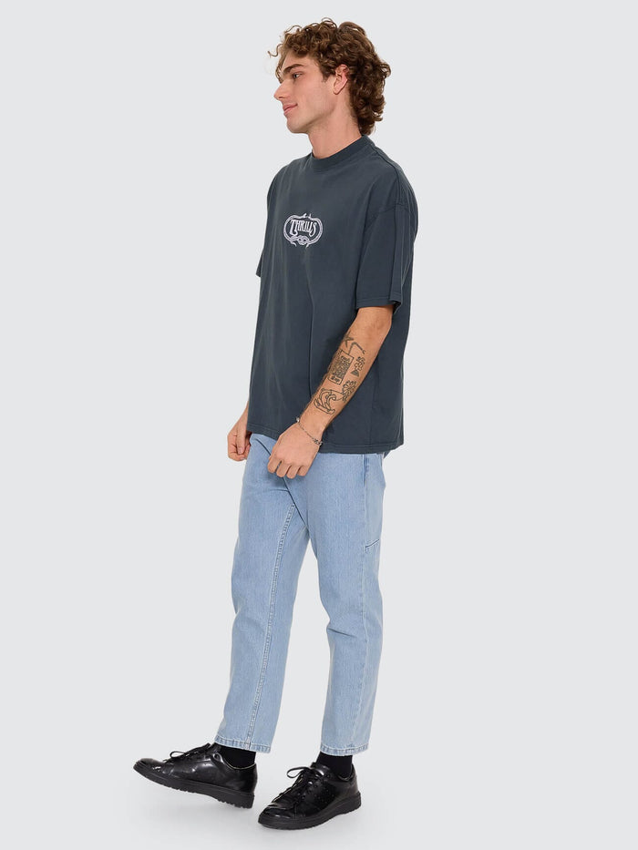 Chopped Straight Cropped Denim Jean - Ageless Blue 28