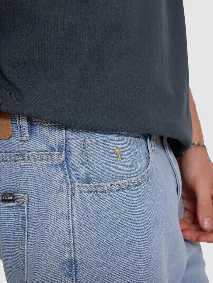 Chopped Straight Cropped Denim Jean - Ageless Blue 28