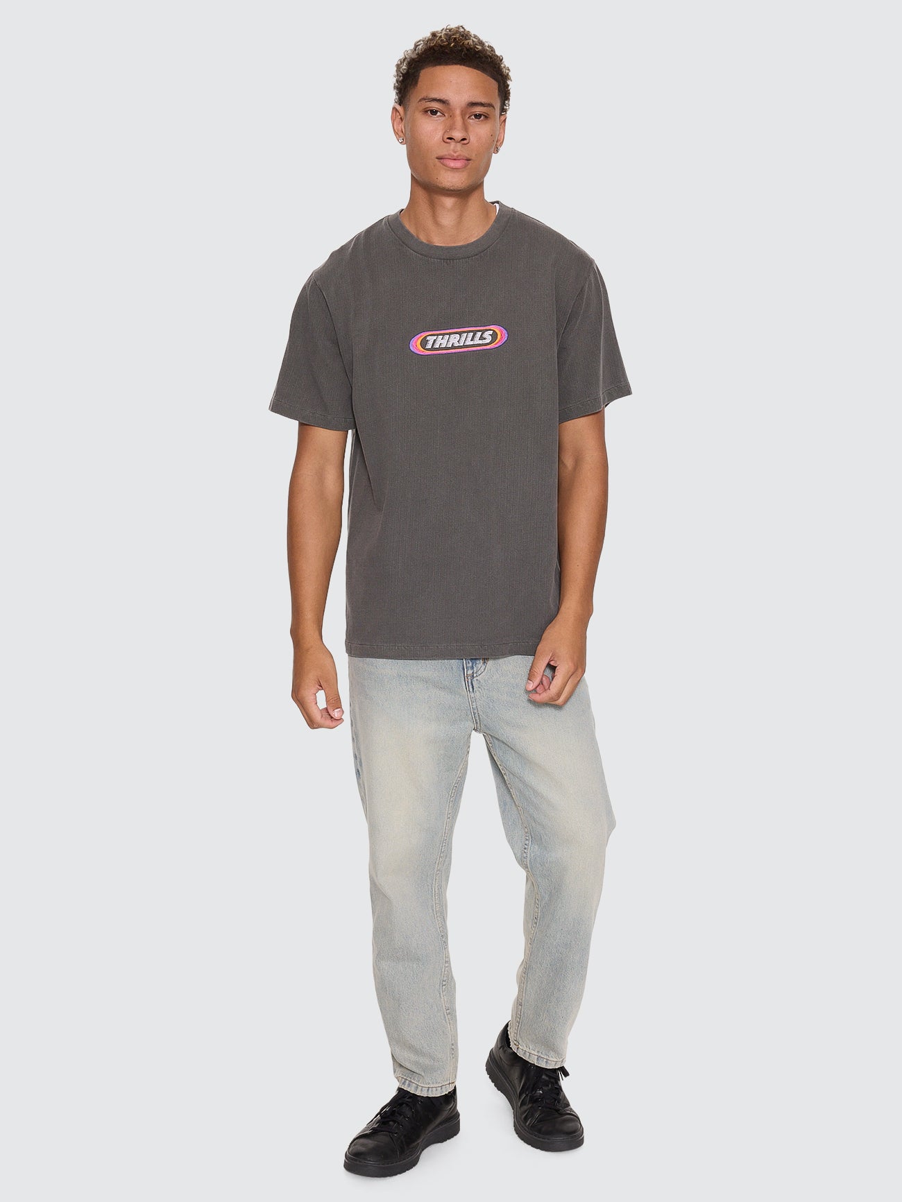 Chopped Straight Cropped Denim Jean - Light Granite Blue