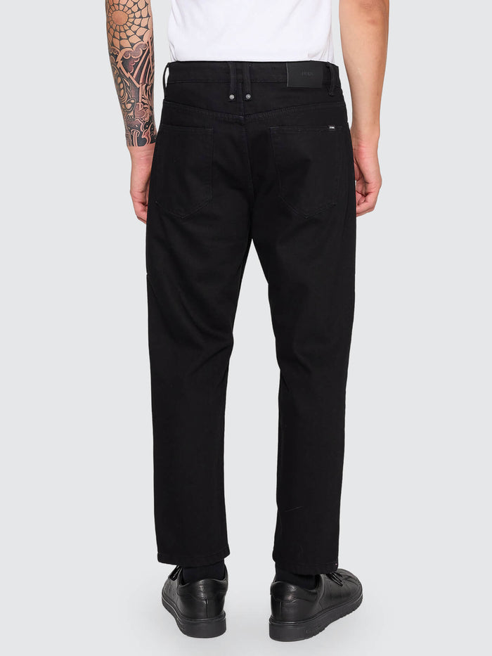 Chopped Slim Straight Cropped Denim Jean - Vinyl Black