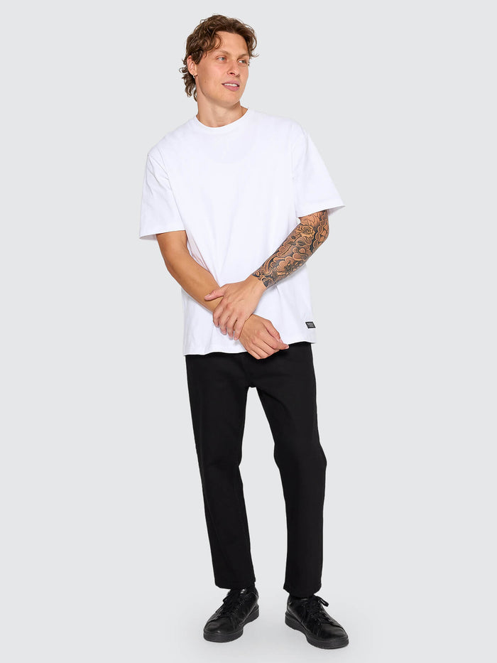 Chopped Slim Straight Cropped Denim Jean - Vinyl Black