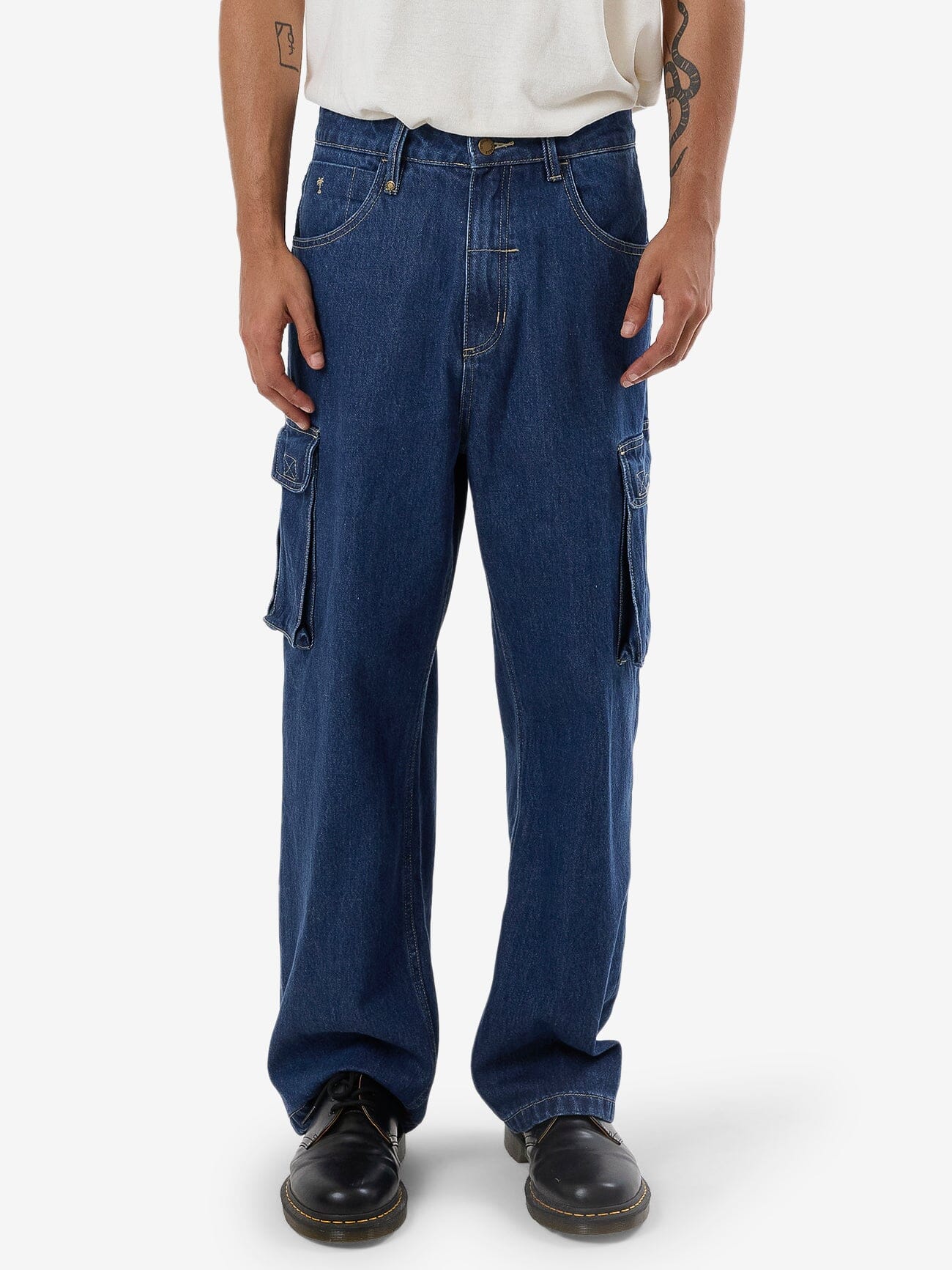 Wide Leg Jeans Wrangler Denim Cargo Jeans Big Slacker Baggy Denim