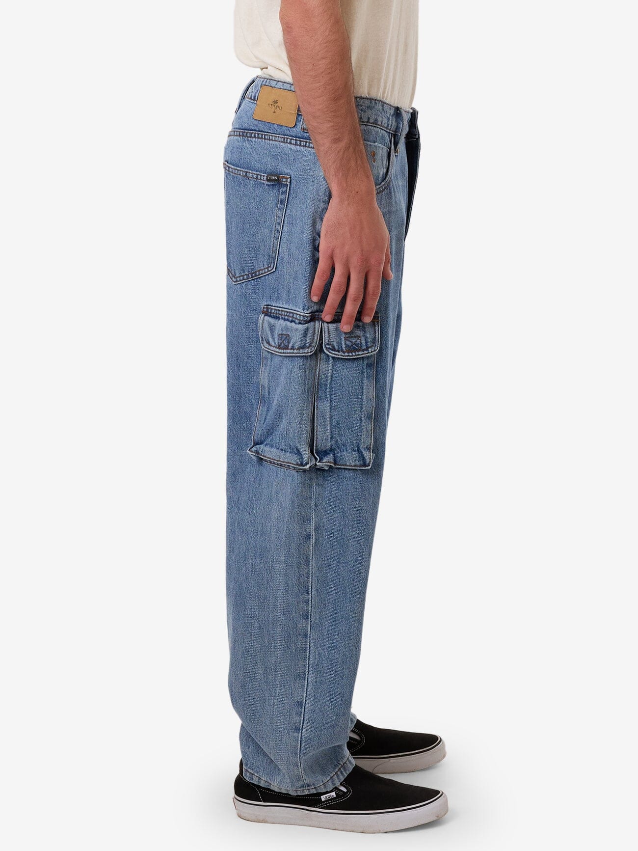 Big Slacker Denim Cargo Jean - Vintage Stone Blue 28