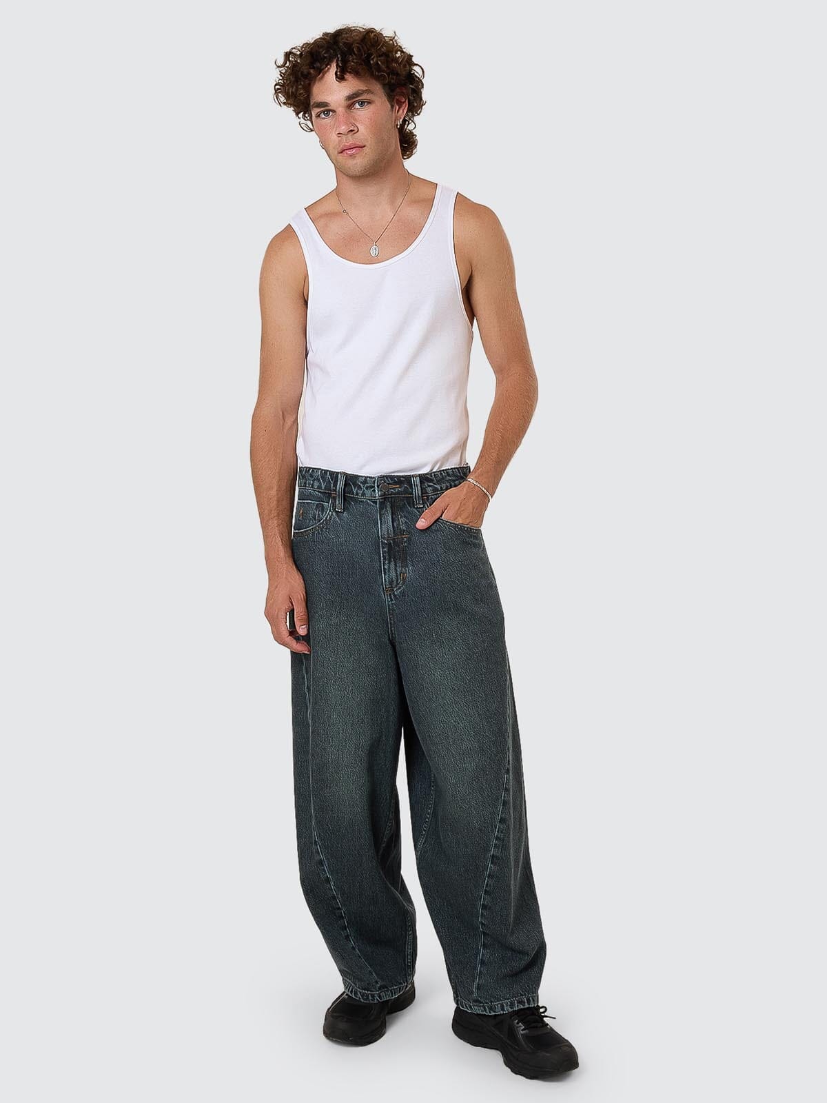Barrel Leg Denim Jean - Metal Blue 26