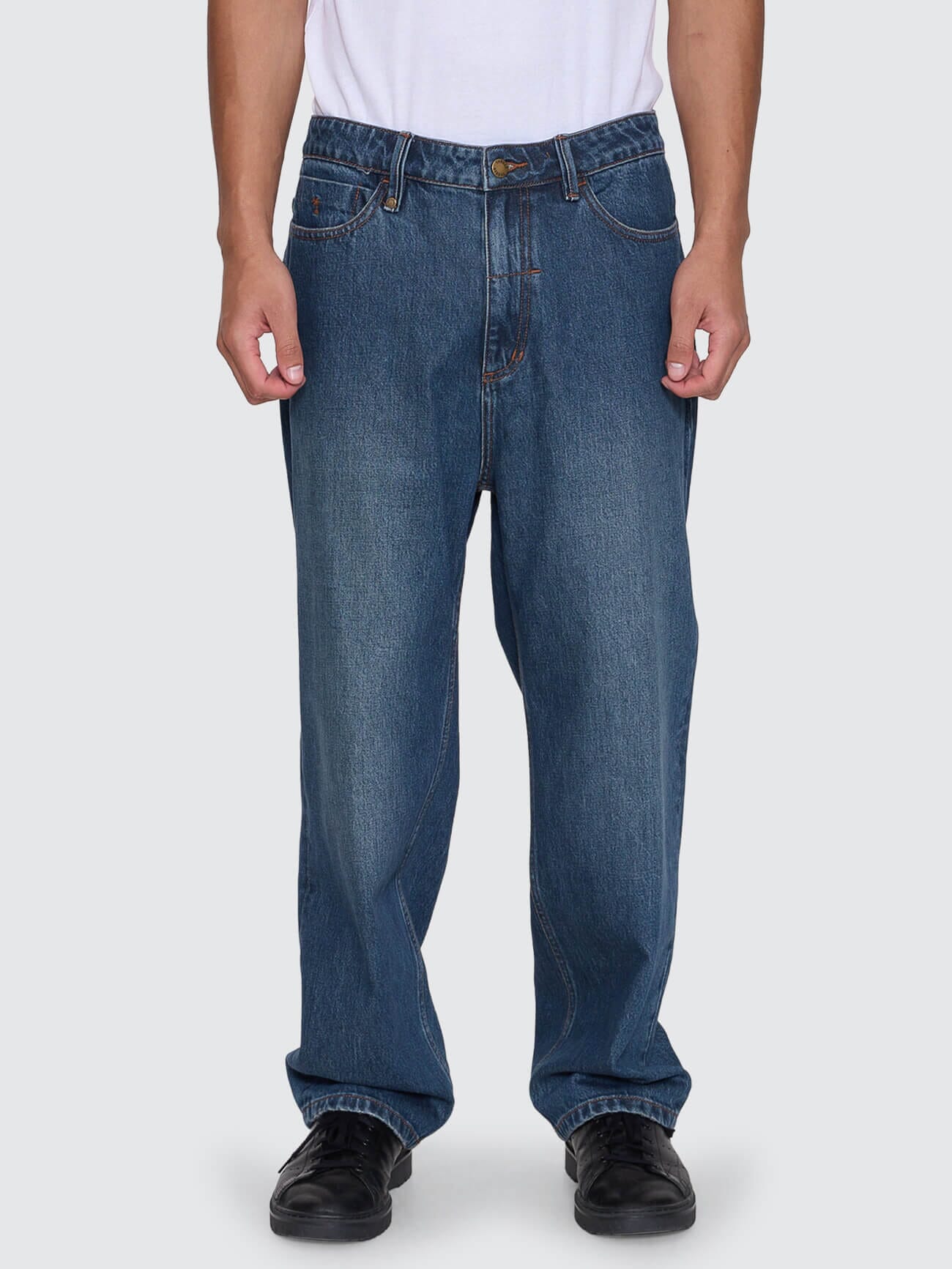 Mid Slacker Relaxed Long Denim Jean - Teal Blue 26