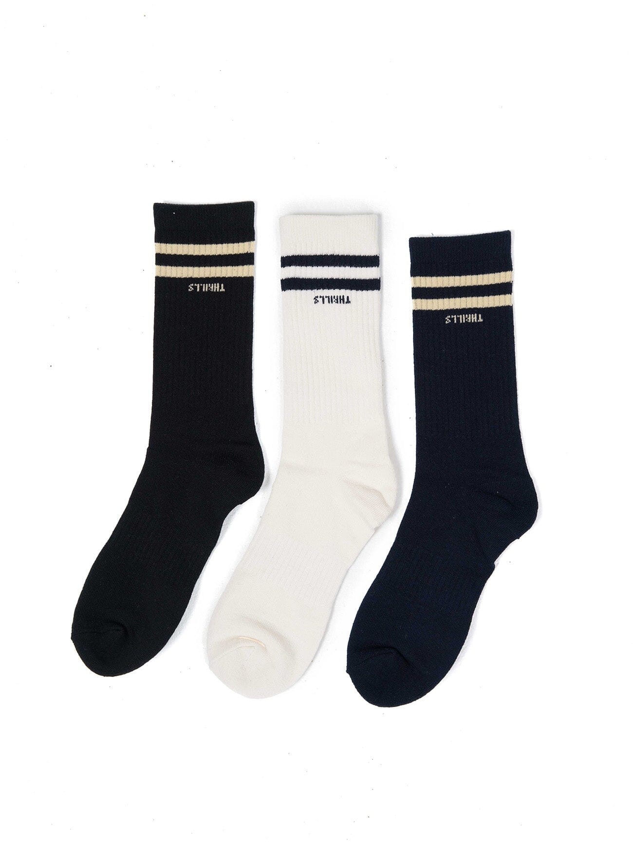 Minimal Thrills 3 Pack Sock - Oatmeal-Washed Black-Station Navy