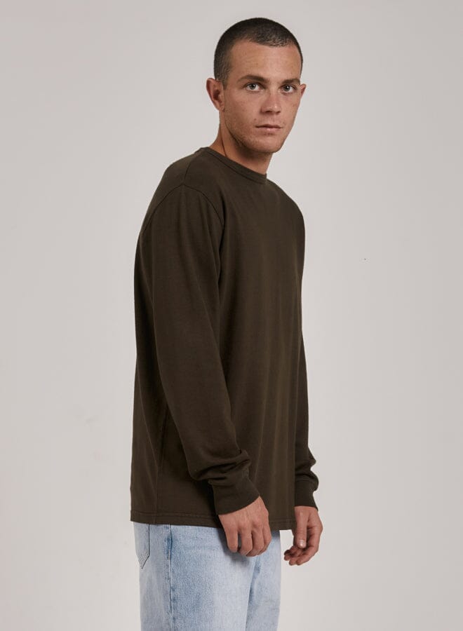 Hemp Thrills Embro Merch Fit Long Sleeve Tee - Tarmac