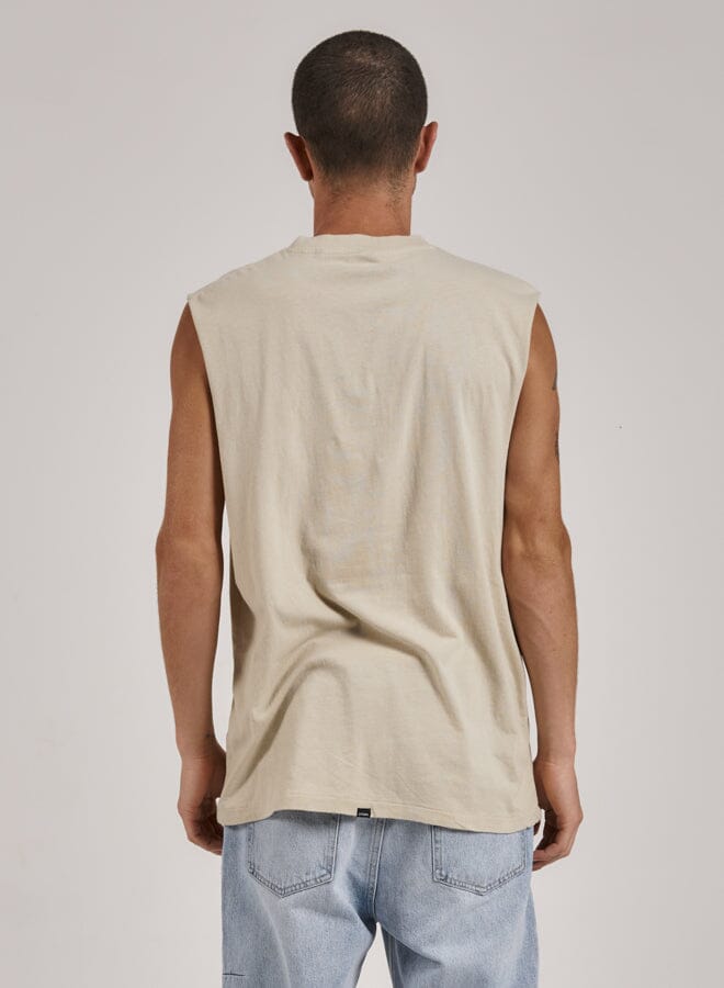 Minimal Thrills Merch Fit Muscle Tee - Oatmeal