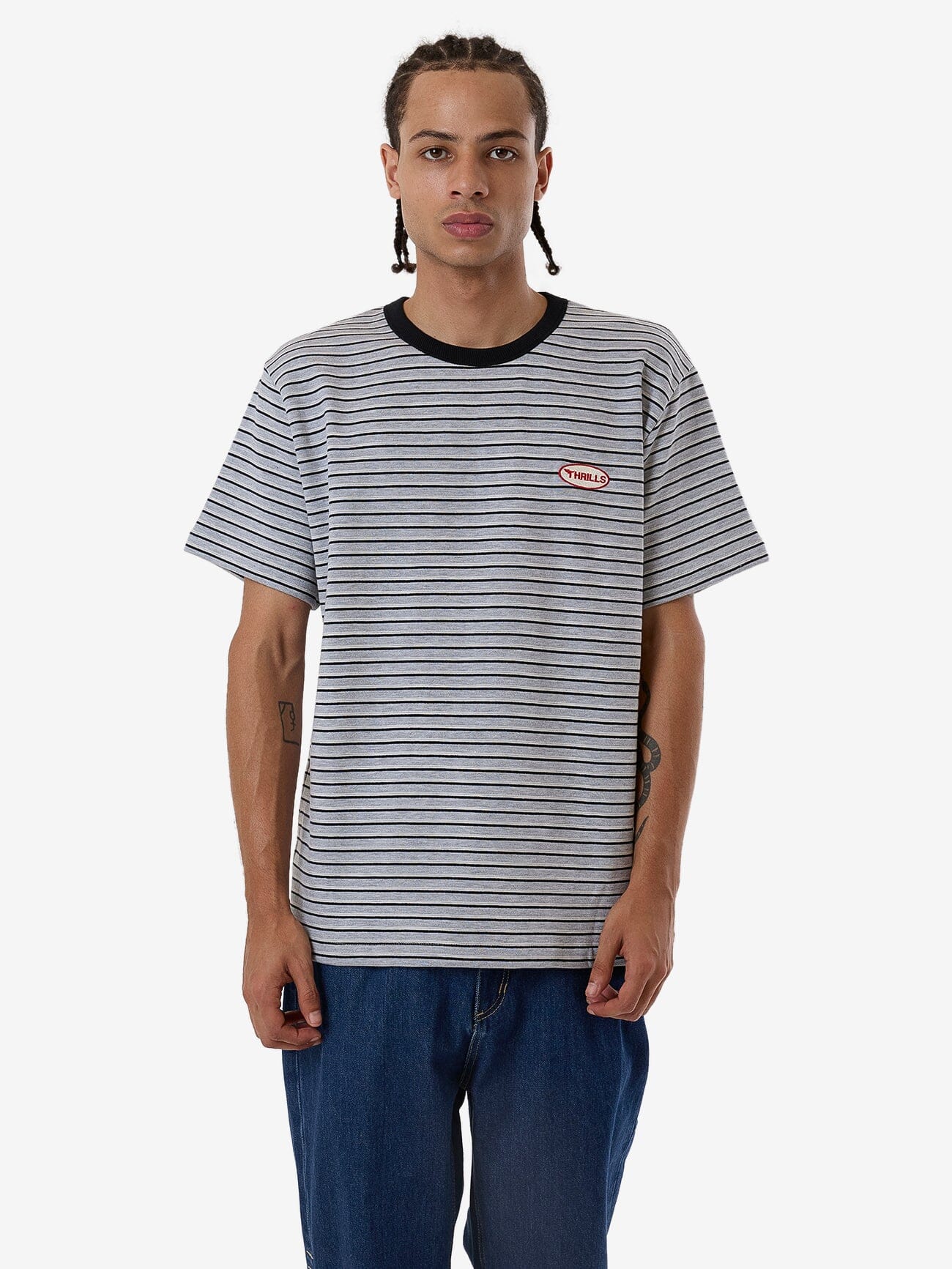 Tribute To Chaos Stripe Merch Fit Tee - Black XS