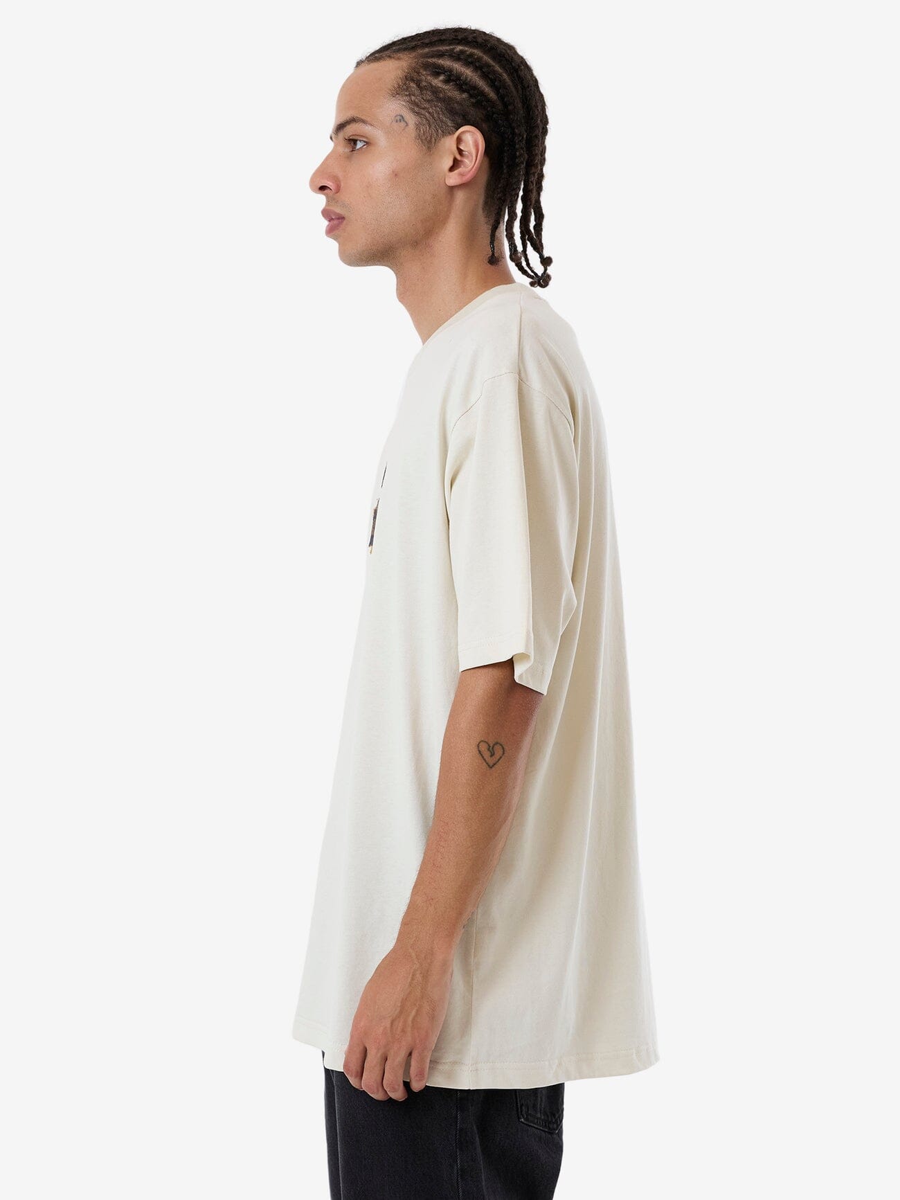 Above It All Oversize Fit Tee - Light Grey XS