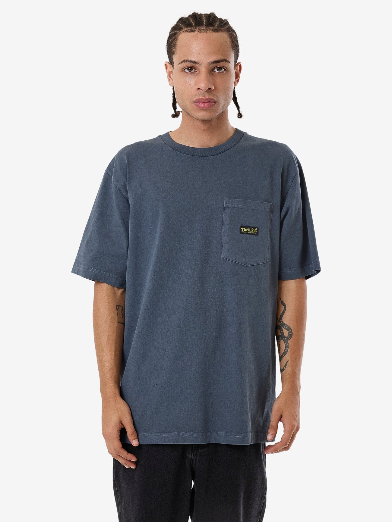 Thrills Union Oversize Fit Pocket Tee - Light Petrol XS