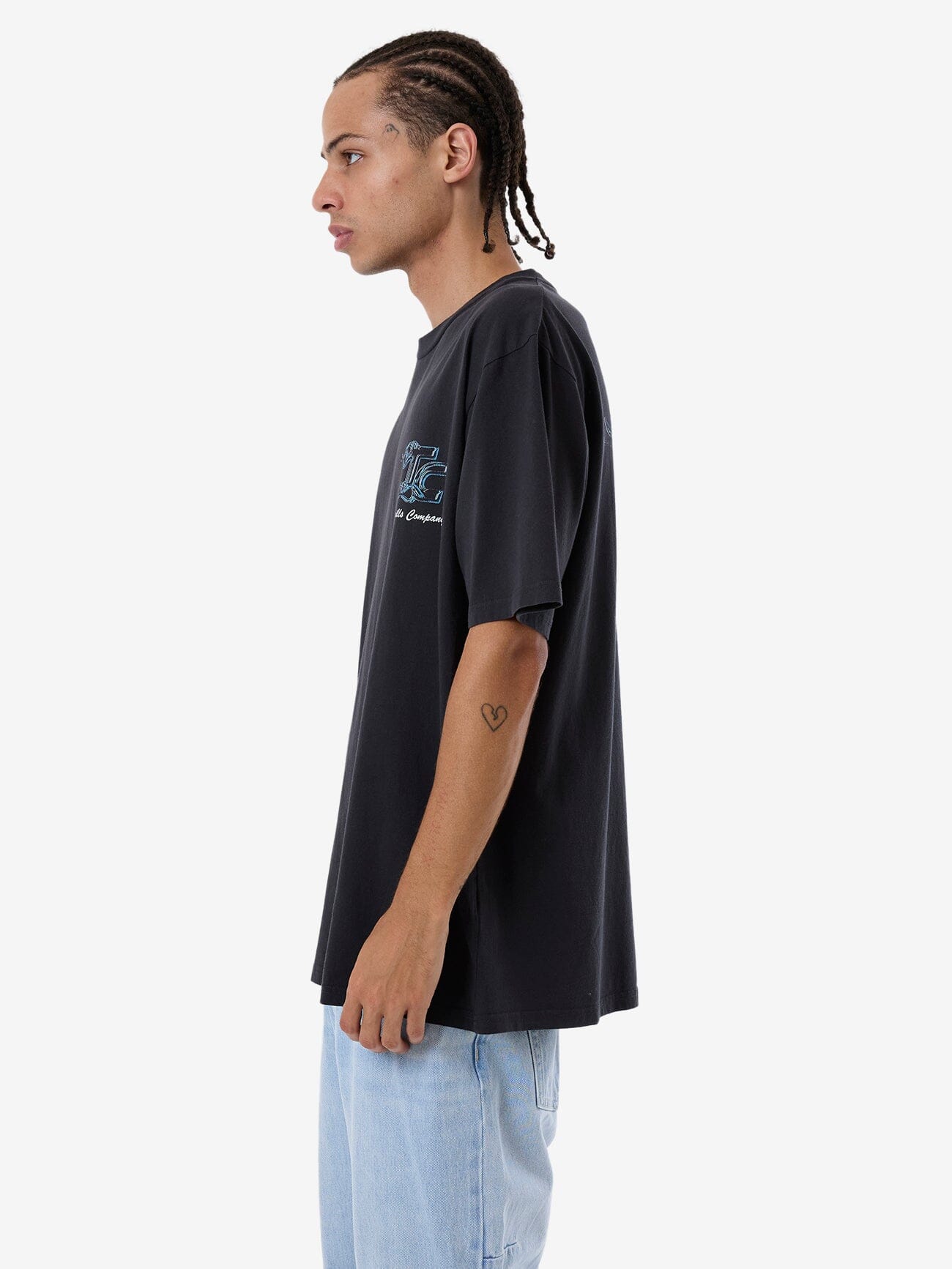 Heat Oversize Fit Tee - Washed Black XS