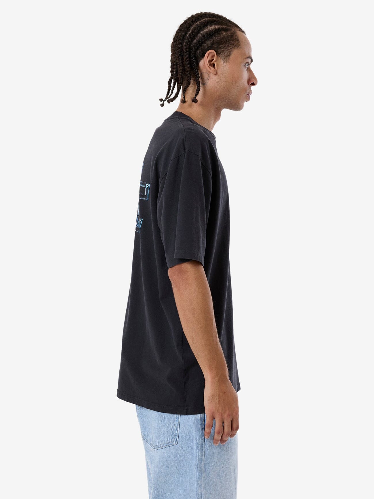 Heat Oversize Fit Tee - Washed Black XS