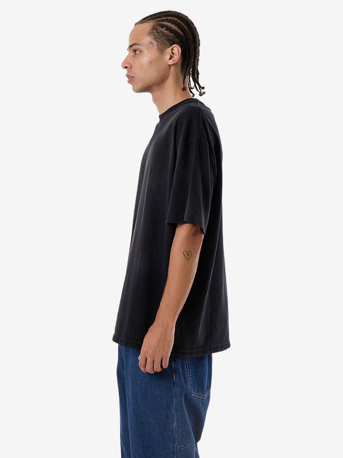 Cortex Worn Box Fit Oversize Tee - Faded Black XS