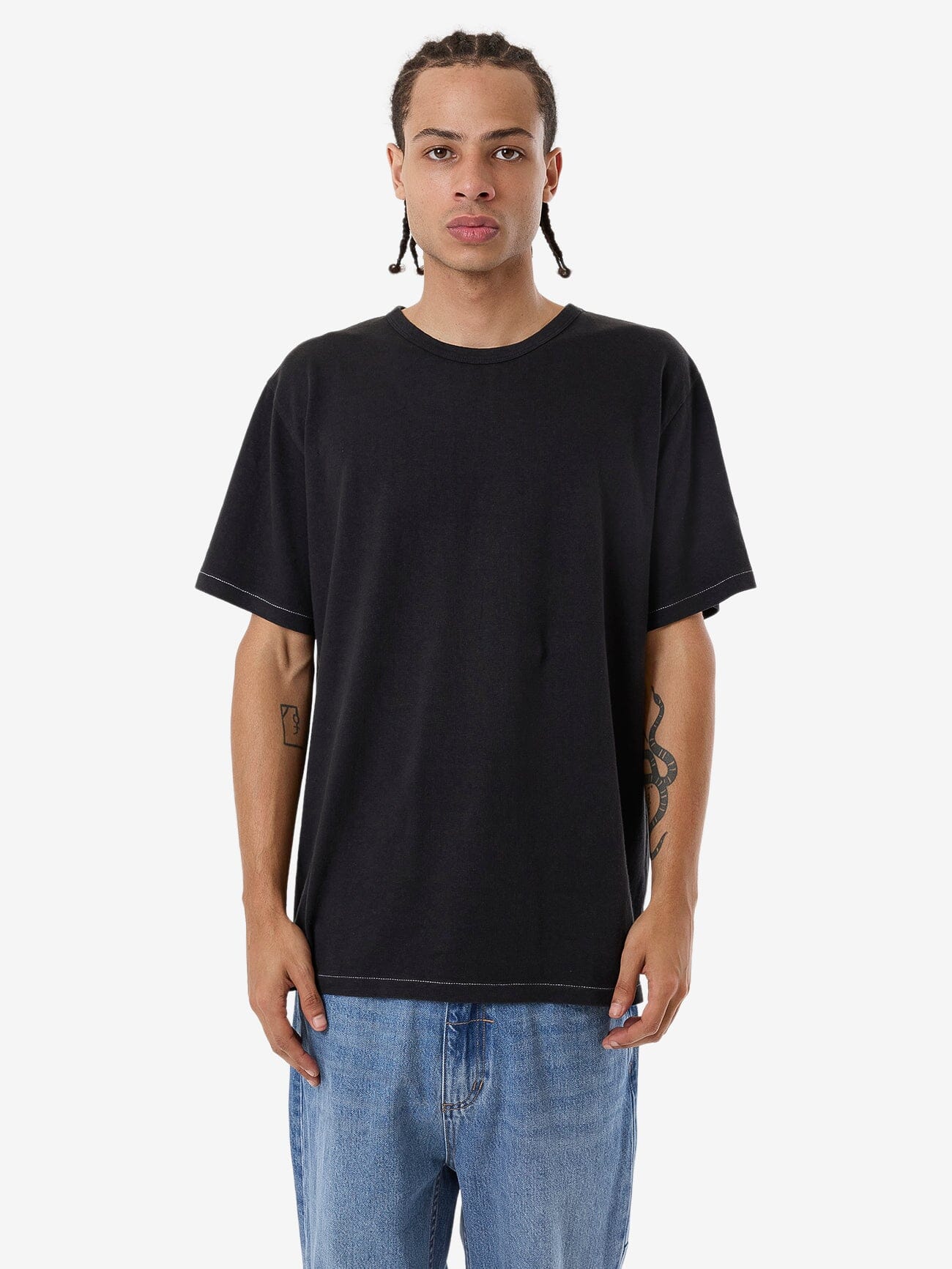 Hemp Thrills Embro Bind Merch Fit Tee - Black XS