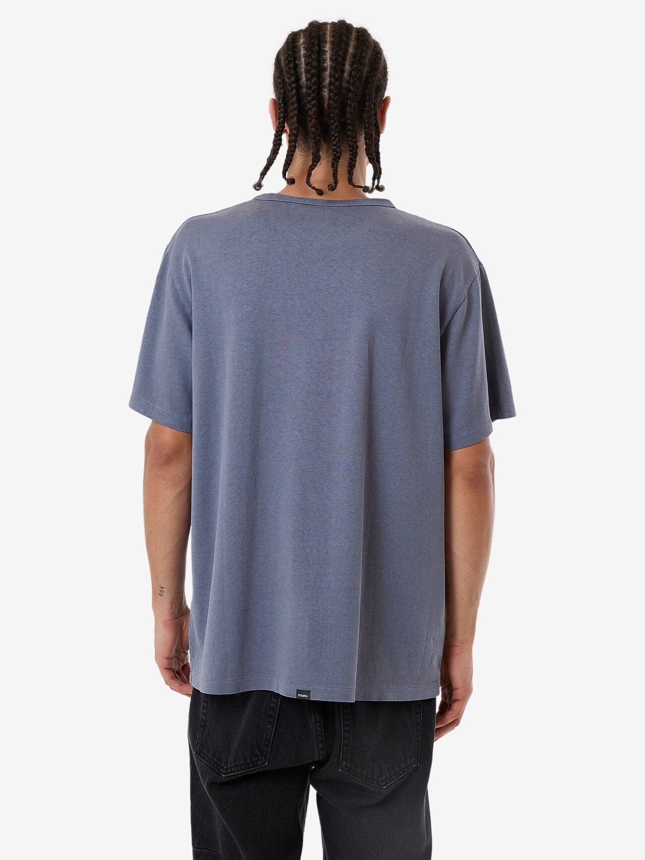 Hemp Thrills Embro Bind Merch Fit Tee - Folkstone Grey XS