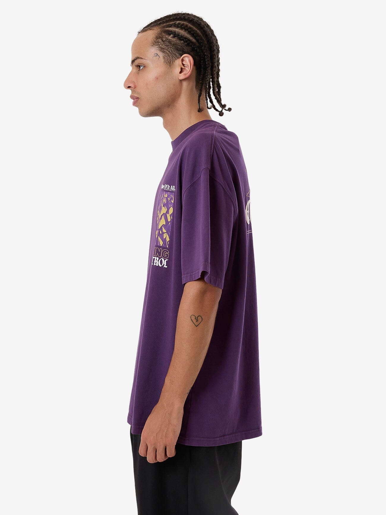 Losing Control Box Fit Oversize Tee - Purple Penant XS