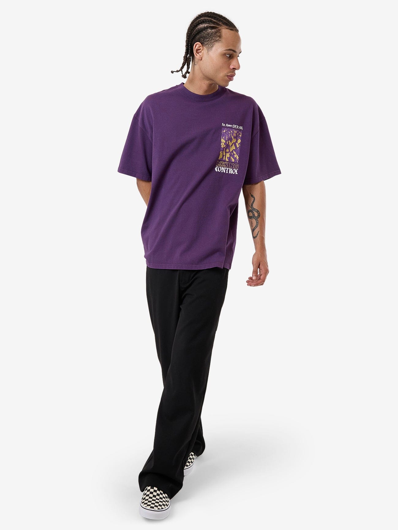 Losing Control Box Fit Oversize Tee - Purple Penant XS