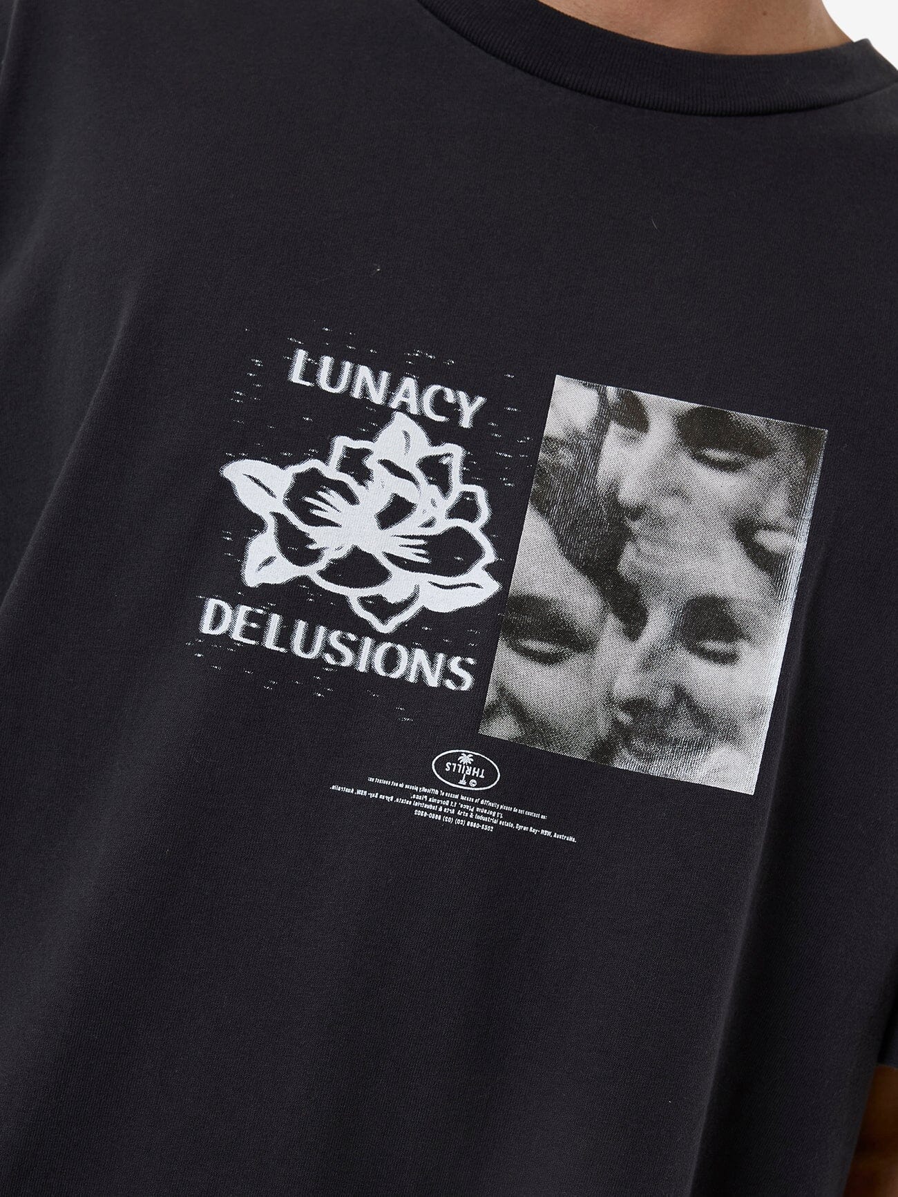 Lunacy Delusions Oversize Fit Tee - Washed Black XS