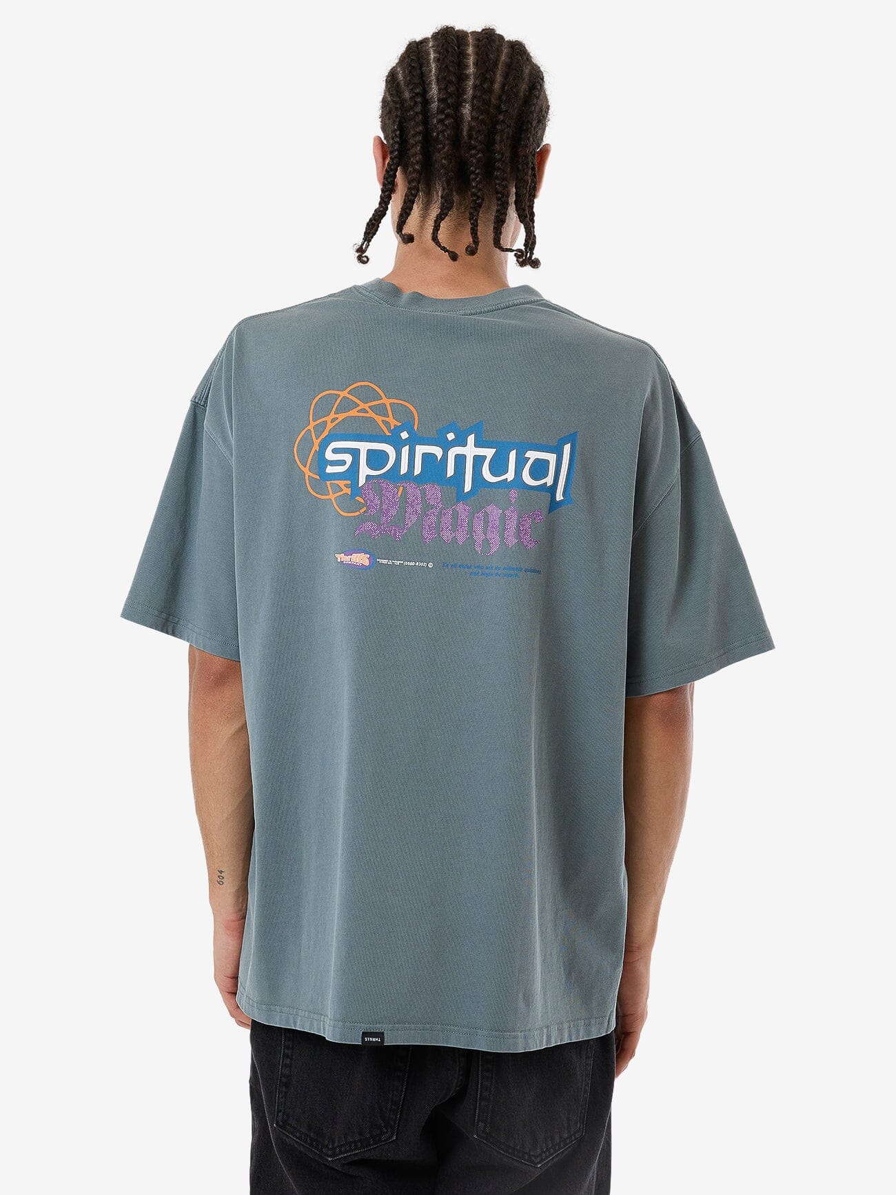 Spiritual Magic Box Fit Oversize Tee - Stormy Sea XS