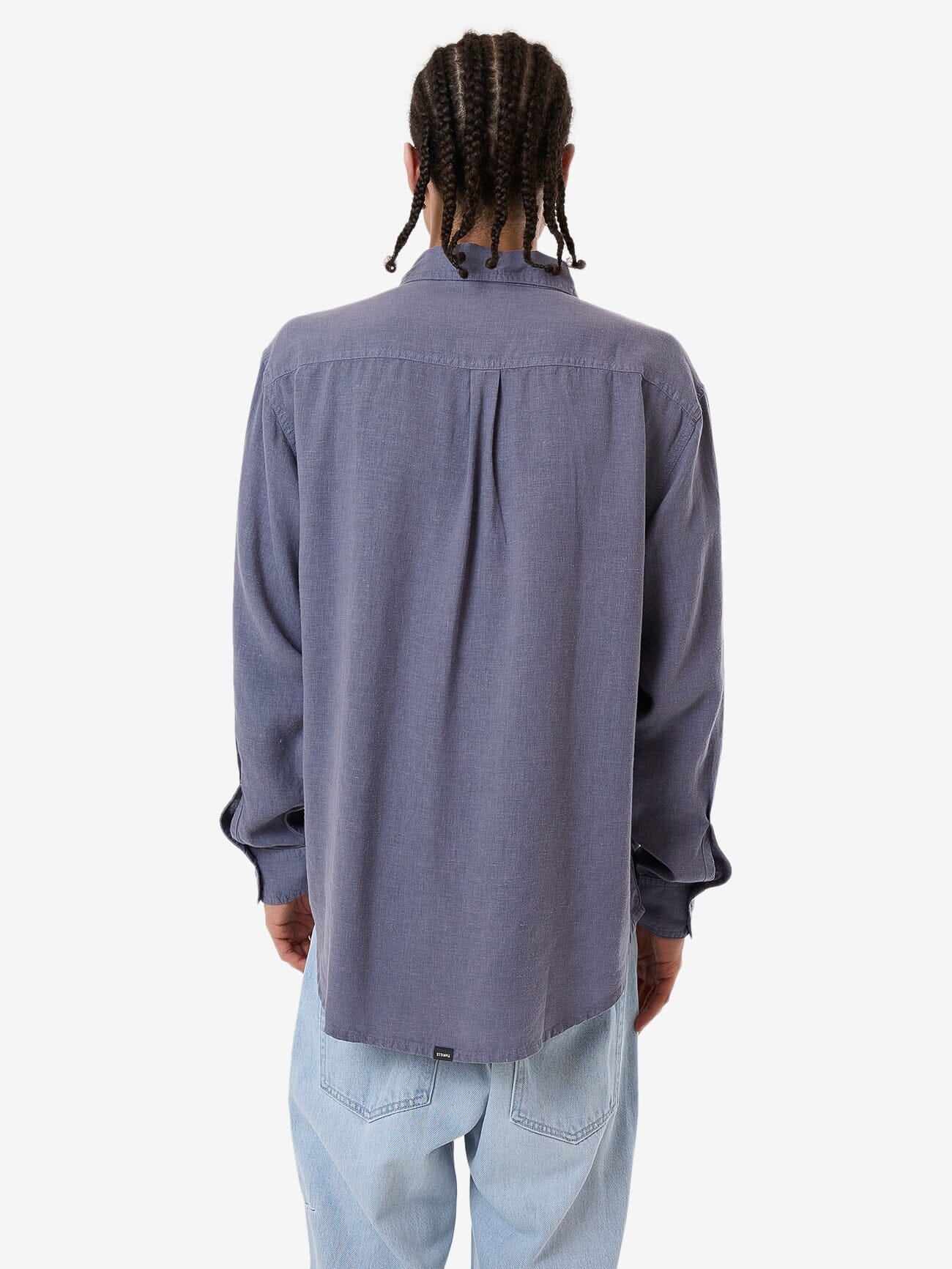 Hemp Minimal Thrills Oversize Long Sleeve Shirt - Folkstone Grey XS