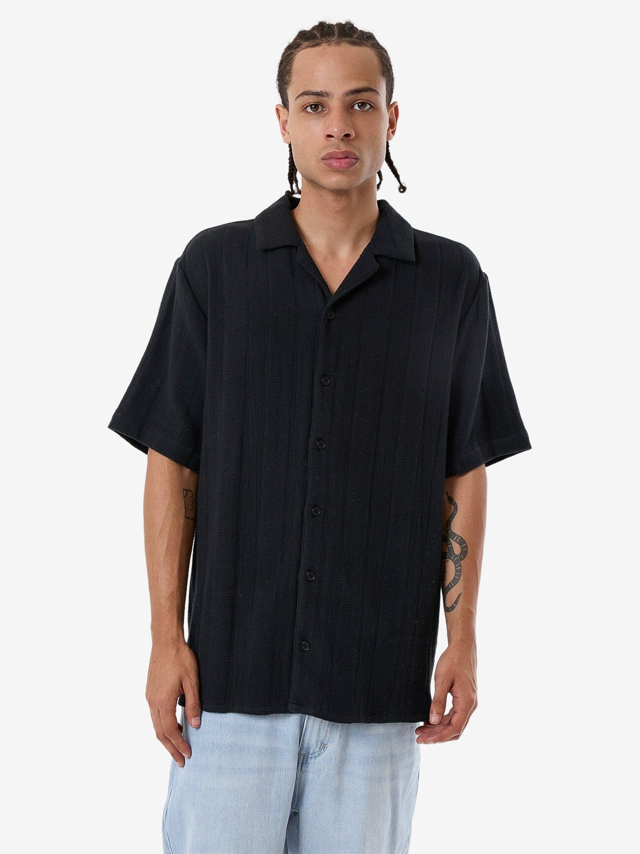 Evolution Bowling Shirt - Black XS