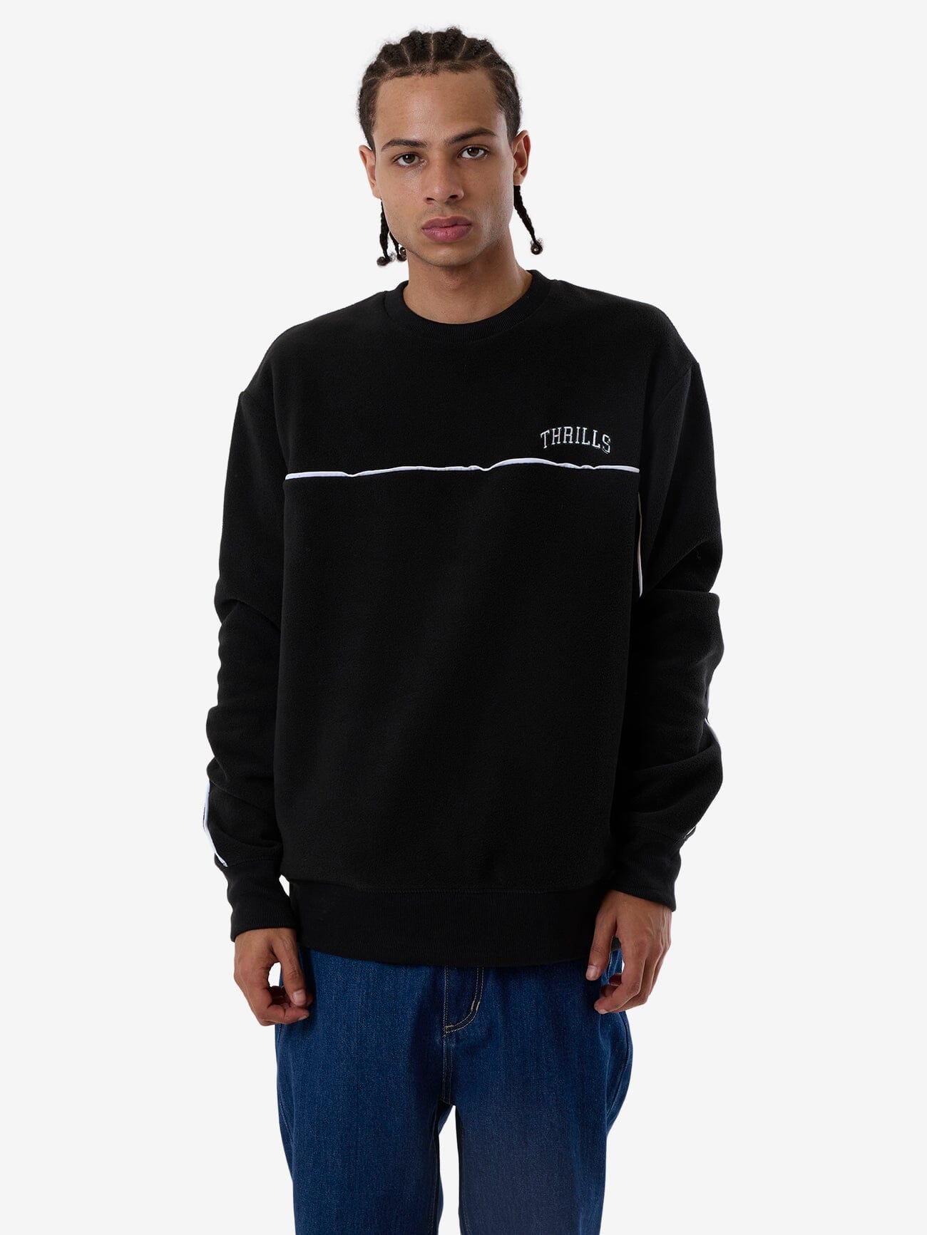 Believe Oversize Polar Fleece Crew - Black XS