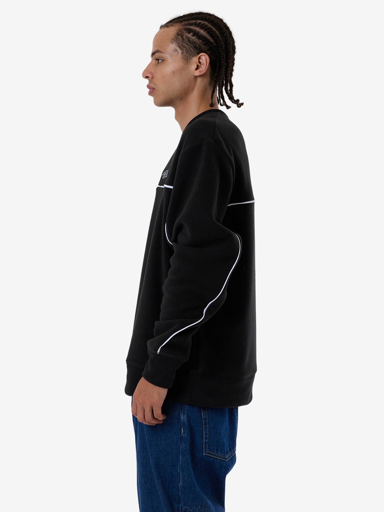 Believe Oversize Polar Fleece Crew - Black XS