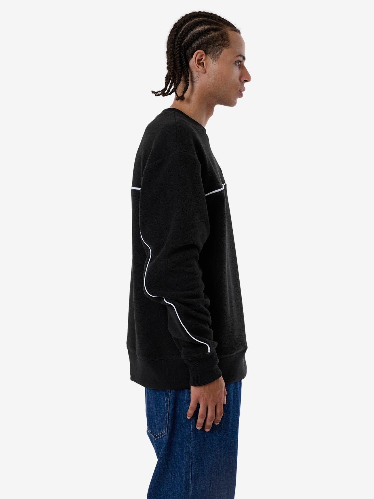 Believe Oversize Polar Fleece Crew - Black XS