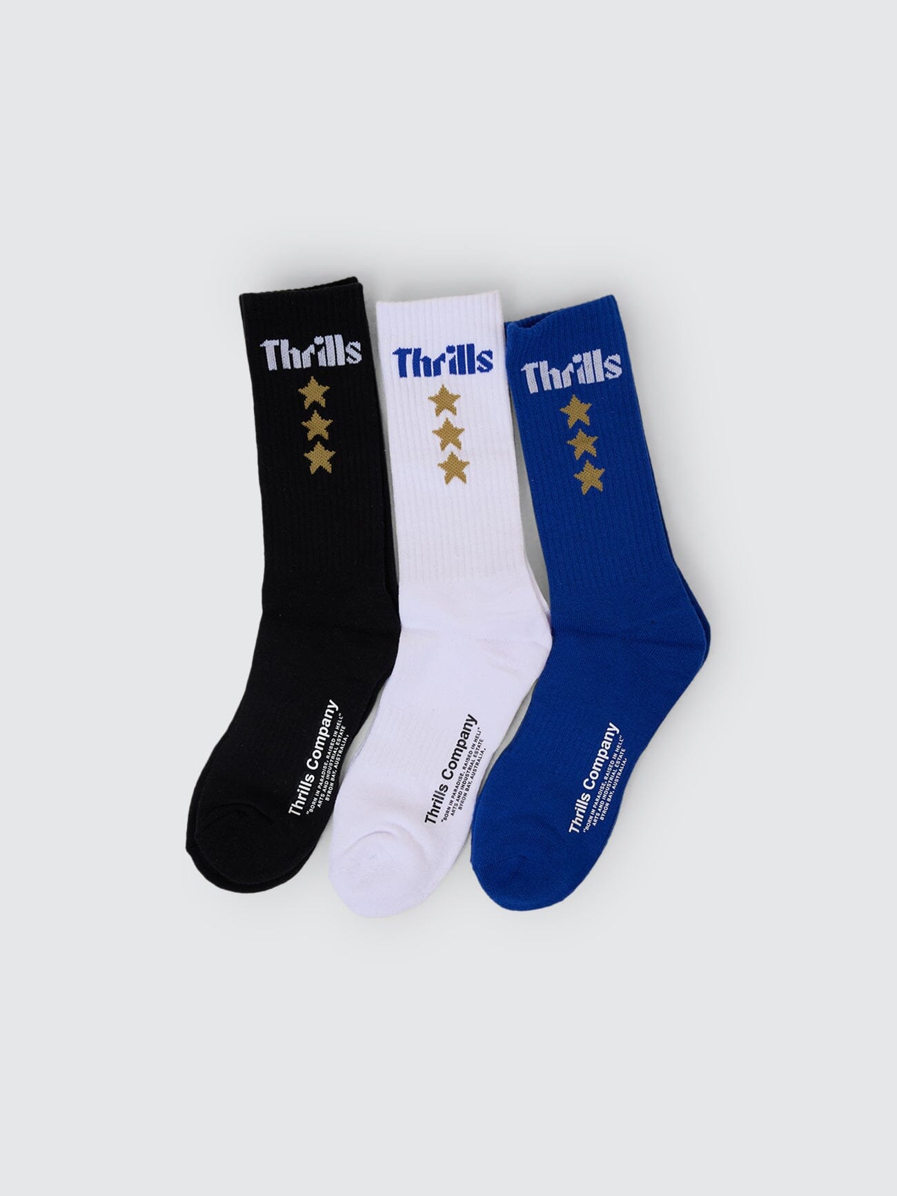 OG Strength 3 Pack Sock - Black - White - Surf the Web